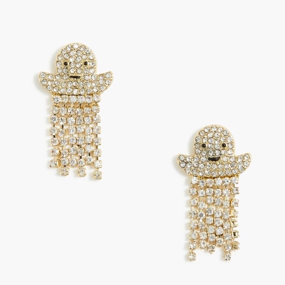 New JCREW Pavé Ghosts Dangly Earrings $39 BL441 - Picture 1 of 2